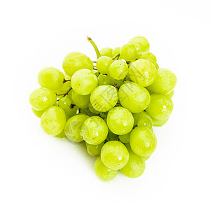白背景隔离的绿葡萄背景图片