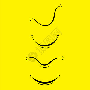 在黄色背景上孤立的卡通微笑Logo卡通微笑Logo图片