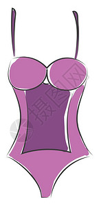 粉色的时髦泳衣设计可舒适的矢量彩色绘画或插图图片