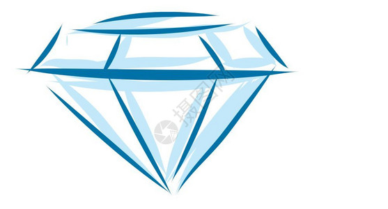 3D蓝钻石包括深色和浅矢量彩图画或插图片