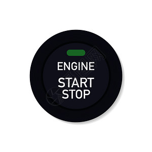 引擎启动和停机系统引擎启动按钮矢量图图片