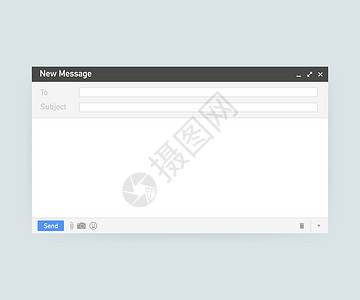 电子邮件模板空白的电子邮件浏览器窗口邮件信息网页矢量框架库存图解图片