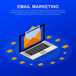 用于电子邮件营销通讯电子邮件订阅的平面矢量背景图片