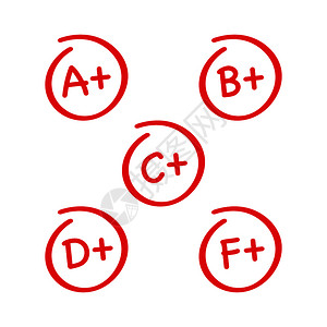 红色英文字母矢量等级插图图片