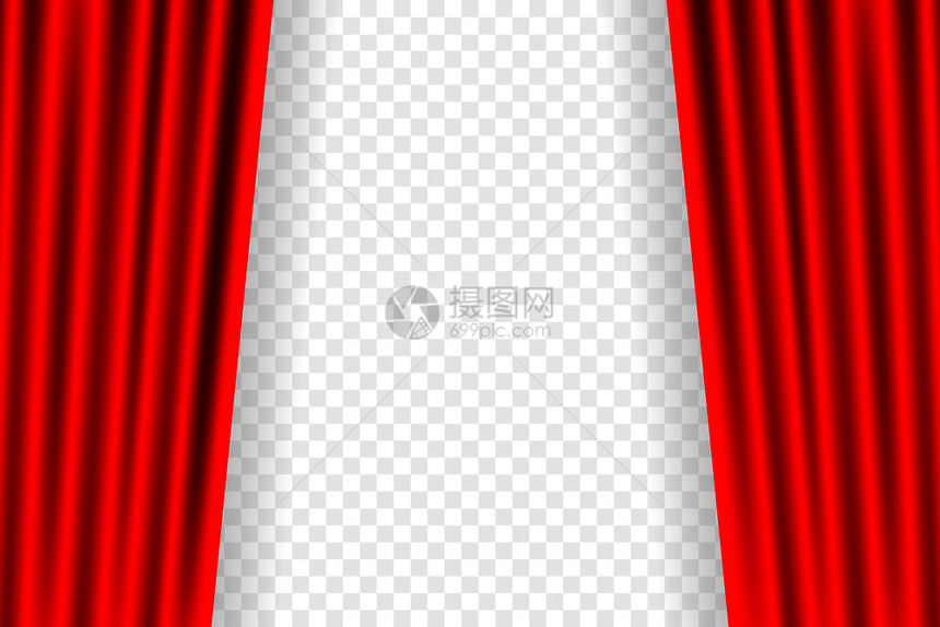电影娱乐幕背景美丽的红戏院黑舞台的窗帘折叠矢量存图解图片