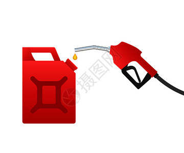 红罐燃料汽油或柴载体网络横幅矢量图高清图片