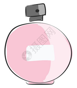 卡通粉色香水瓶矢量插图图片