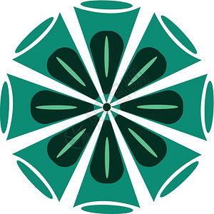 一种名为Mandala的绿色彩精神设计用于瑜伽矢量彩色绘画或插图图片