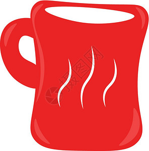 卡通红色咖啡杯矢量插图图片