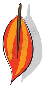 尖尾雨燕红色叶的圆形图纸状有尖棕色尾纹和像黄带状边矢量的彩色图画或插插画