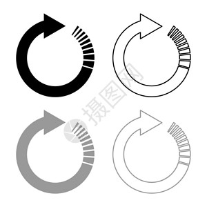 圆形箭头尾效果圆形箭头刷新更的箭头更新概念的图标大纲设置黑色灰矢量显示平板样式简单图像背景图片