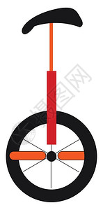单周期轮椅和的滑以黑色座椅和橙脚踏板的单轮椅和滑的滑的单滑自行车滑轮图片