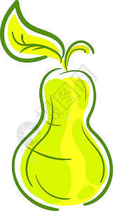 卡通矢量绿色新鲜的梨背景图片