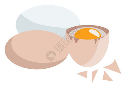 在托盘矢量彩色绘画或插图中一个6棕色鸡蛋的漫画图片