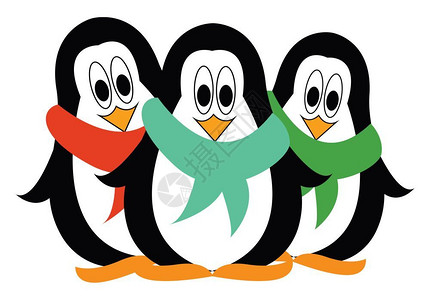 三只小企鹅背景图片