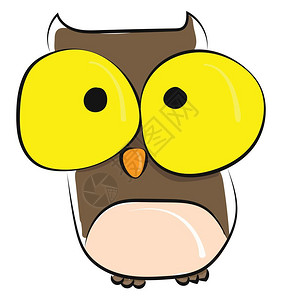 黄大眼睛和黑的鸟扁嘴短腿棕羽毛矢量彩色绘画或插图背景图片