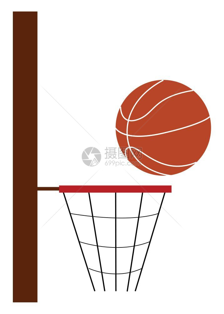 篮球游戏矢量或颜色插图图片