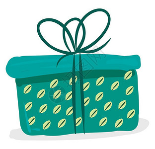 礼物包装纸带有蓝色包装纸矢量或颜色插图的矩形礼品盒插画