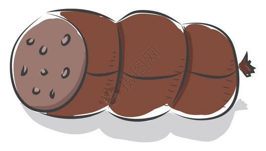 包浆豆腐早餐矢量彩色绘画或插图中使用的包香肠和含脂肪叶的浆插画