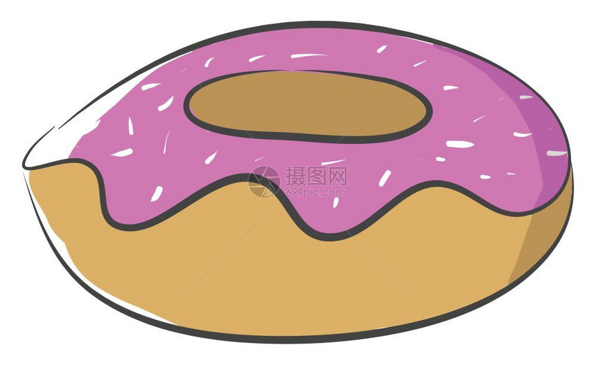 卡通甜甜圈矢量插图图片