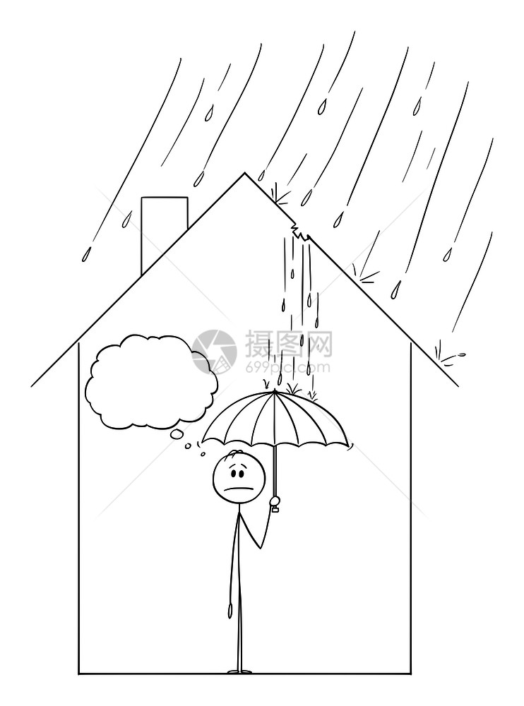 屋漏偏逢连夜雨的火柴人图片