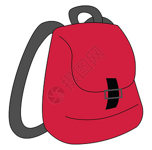 哈弗logo卡通矢量红色背包插画