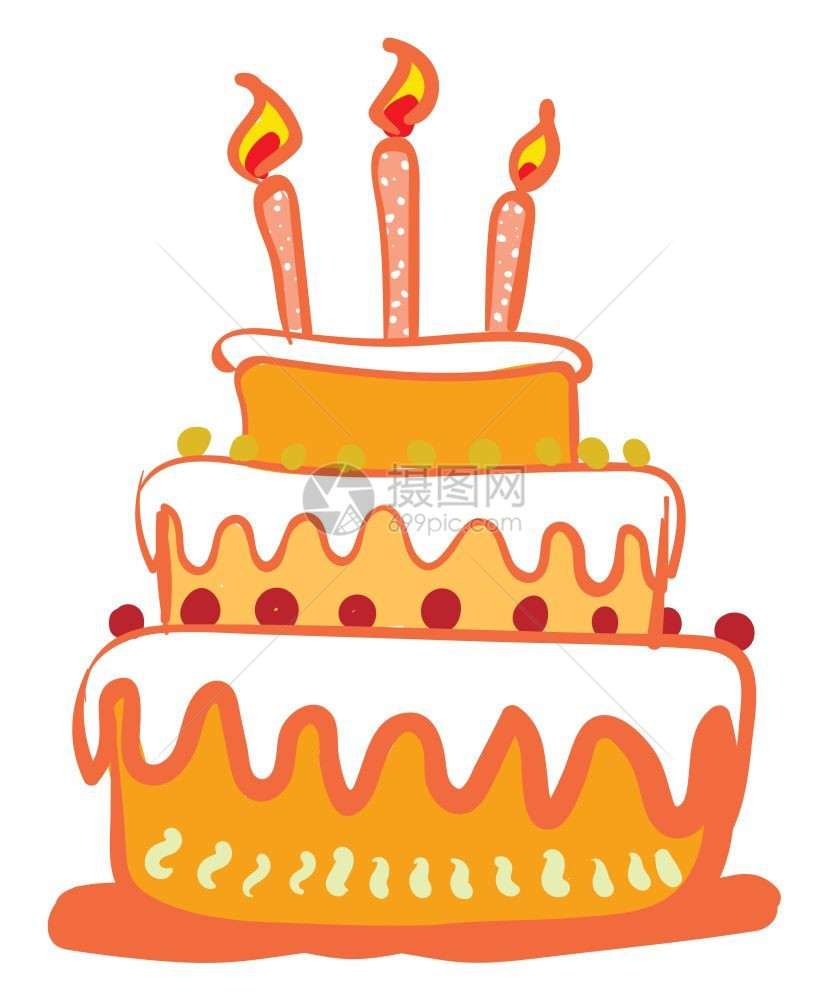 三层生日蛋糕图片