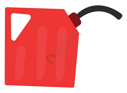 红色汽车油桶矢量插图图片