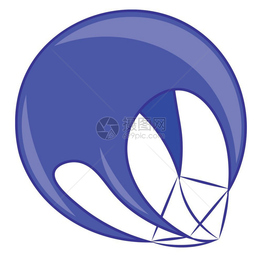 蓝色降落伞矢量或颜色插图图片