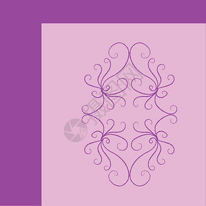 代表卧室墙壁图案装饰品的四分之一部以紫色背景和深方框矢量颜图或插进行常规设计背景图片