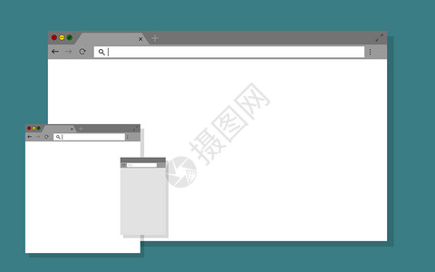在计算机电话和平板脑上设置开放的互联网浏览器窗口设计高清图片素材