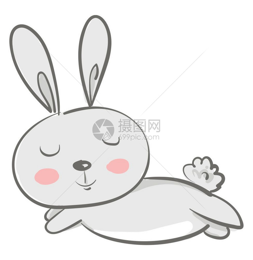 卡通可爱睡觉的兔子图片