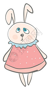 卡通可爱穿着粉色裙子的兔子图片