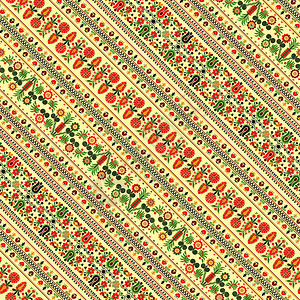 匈牙利传统刺绣启发的矢量无缝模式设计图片