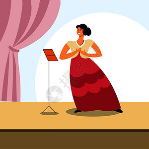 古典音乐会唱歌的女歌手图片