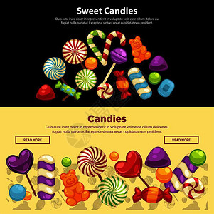 牛轧糖甜食或糖果店的海报模板插画