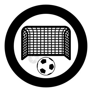 足球和门惩罚概念目标渴望大足球柱图以圆环黑色矢量显示平板风格简单图像足球和门惩罚概念目标希望大足球柱图圆圈黑色矢量显示平板风格图背景图片