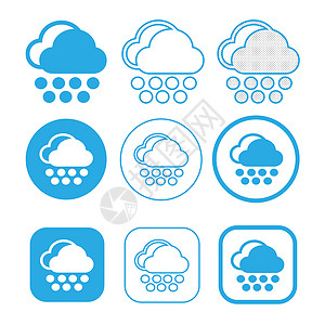 矢量天气简单云点图标符号背景