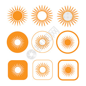 圆形橙色太阳简单的太阳图标符号设计背景