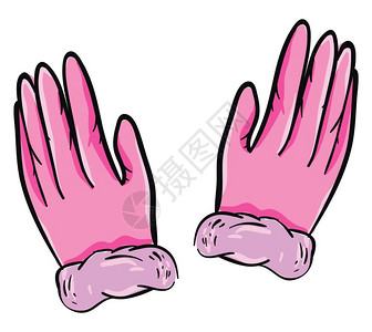 一对漂亮的粉色手套图片