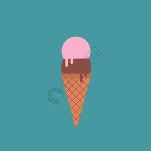 卡通蓝色背景上的冰淇淋元素图片