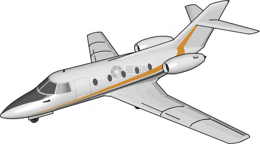飞机还称或为任何一类比空气重的固定翼飞机或具有各种大小形状和机翼配置的矢量颜色图或插图片