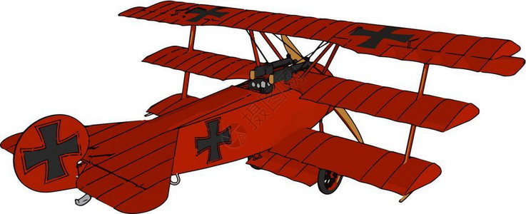 卡通红色飞机矢量设计插图背景图片