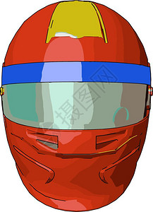 卡通红色头盔矢量设计插图图片