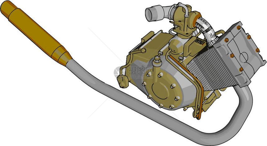泵是一种通过机械动作移液体或气泥浆的装置它消耗能量进行机械工作矢量颜色绘制或插图图片
