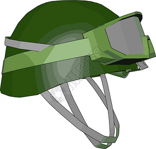 作战头盔是一种个人甲配有特殊的护目镜矢量颜色图画或插图片