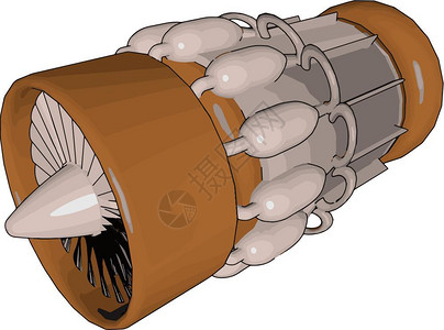 喷气发动机是一种反应引擎释放一种快速移动喷气式驱动矢风器的颜色绘制或插图风式喷气风气发动机以产生推进矢风的颜色绘制或图的颜色风扇背景图片