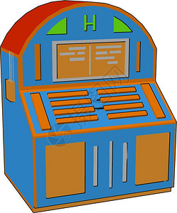 彩色A盒形的A家具A带有存放物品的门和抽屉也称为内阁矢量颜色图或插背景图片