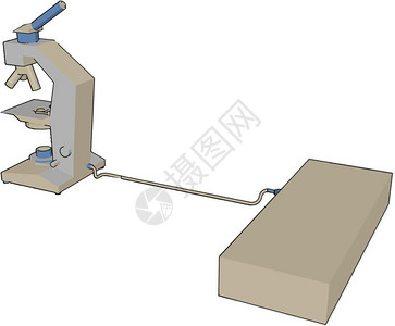 显微镜是一种工具用来查看无法通过肉眼矢量颜色图画或插看到的小物体背景图片