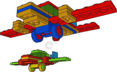 彩色积木飞机玩具图片